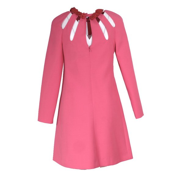 Valentino Pink Floral Embellished Cutout Dress Pink - Picture 2 of 4